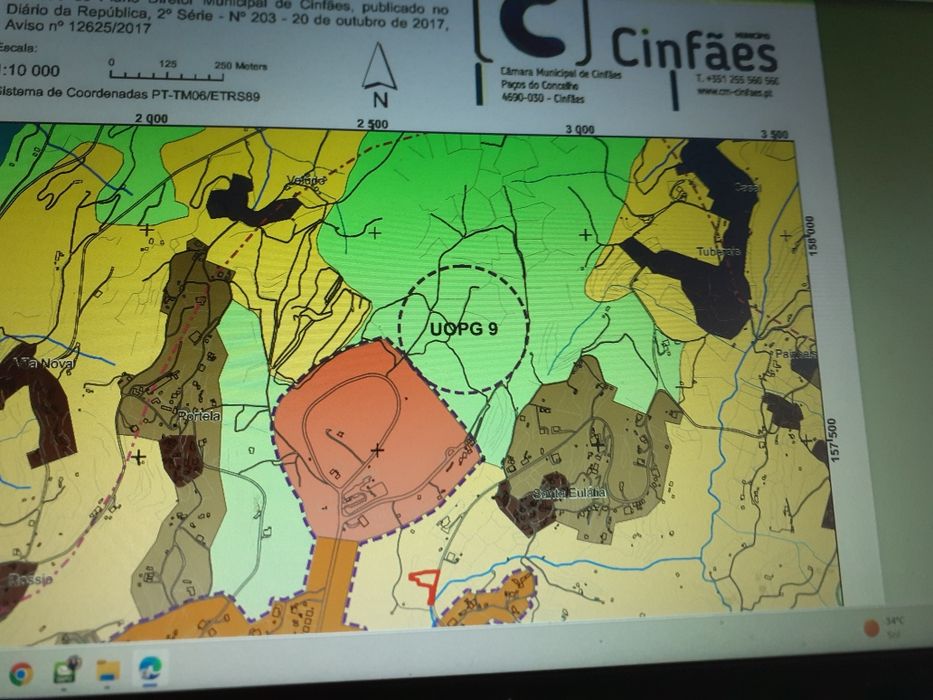 Terreno rústico em perfeita legalidade para fins agrícolas e pecuária junto à estrada de ligação à vila de Cinfães