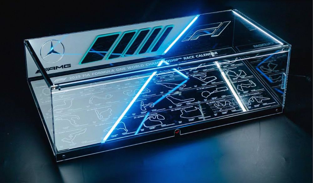 Expositor iluminado para carros F1