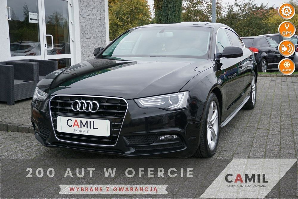 Audi A5 Sportback zadbane, zarejestrowane, dynamiczne, rok gwarancji w cenie,