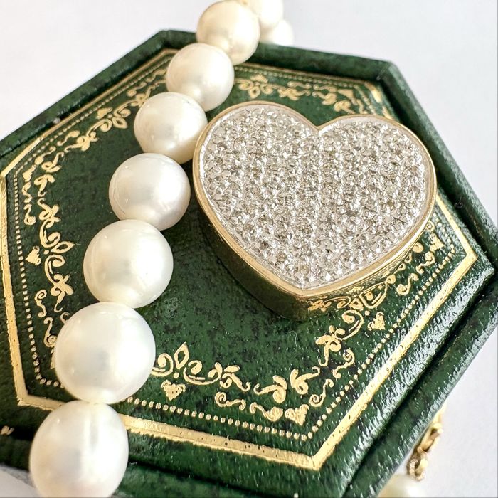 Rezerwacja Retro Duży 3.62g Wisiorek Serce Walentynki Diamenty0,40ct Z