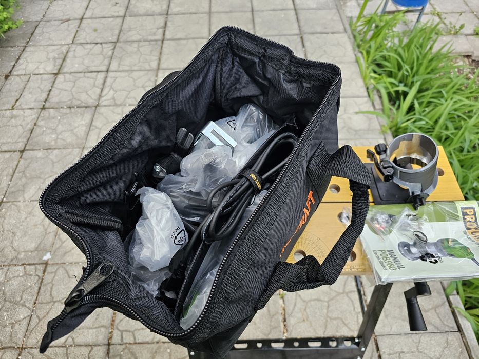 Кромочный Фрезер ProCraft +3 Базы +Сумка 6,8, Цанги Регулировка об.