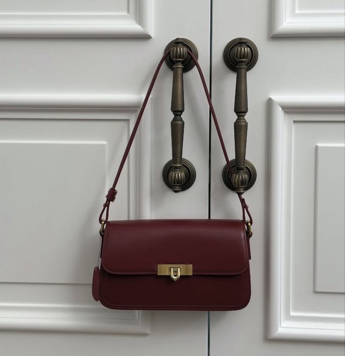 сумка бордова натуральна шкіра марсала Amica vicky bag