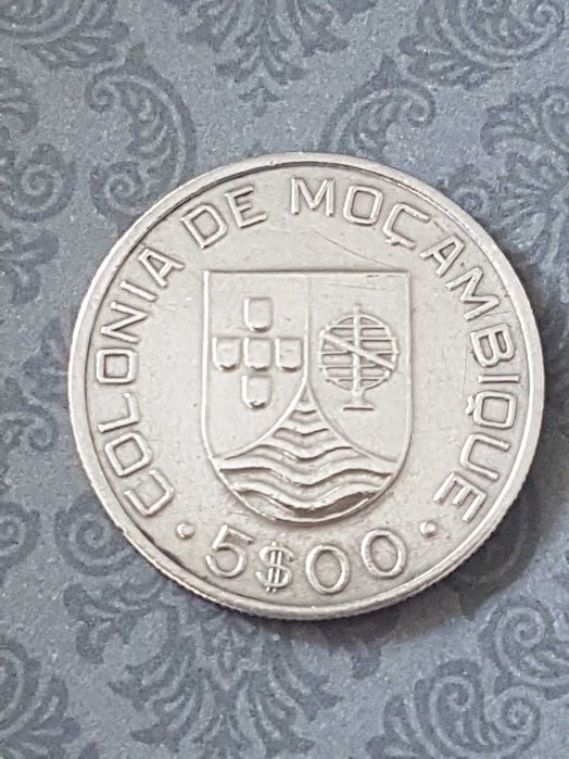 Prata Moeda 5 Escudos Colónia de Mocambique 1935