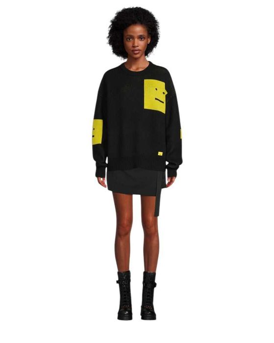 Светр Acne Studios Animation Pop Face Crewneck Sweater Black Yellow \ Black Green