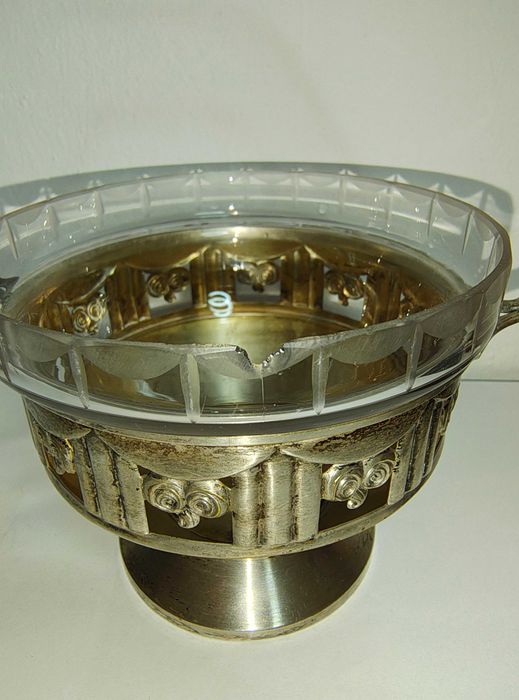 Stara platerowa cukiernica Art Deco