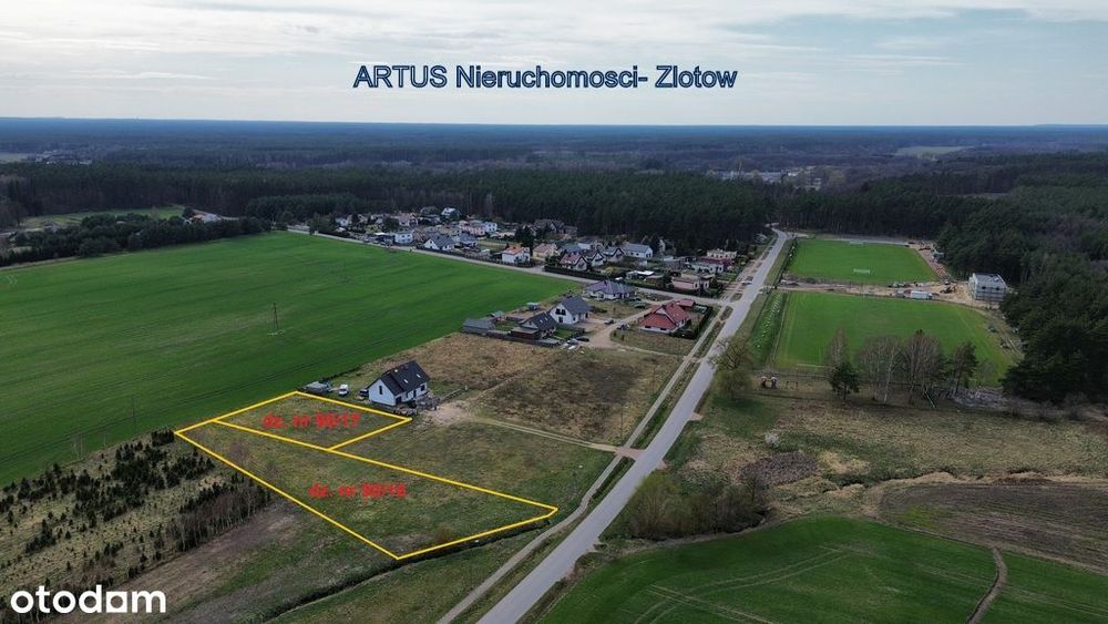 Działki budowlane (2 szt.) w pobliżu rzeki Gwdy- T