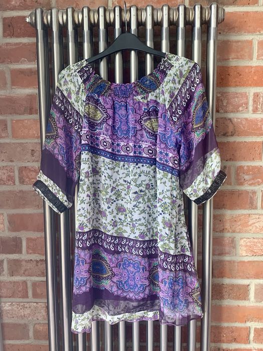 Tunika jedwabna boho chic Excellent S 36 premium silk
