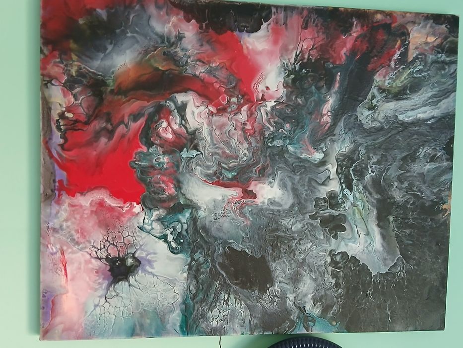 Картина  інтер'єрна.  Живопис в  сучасному стилі Флюїд арт (Fluid Art)