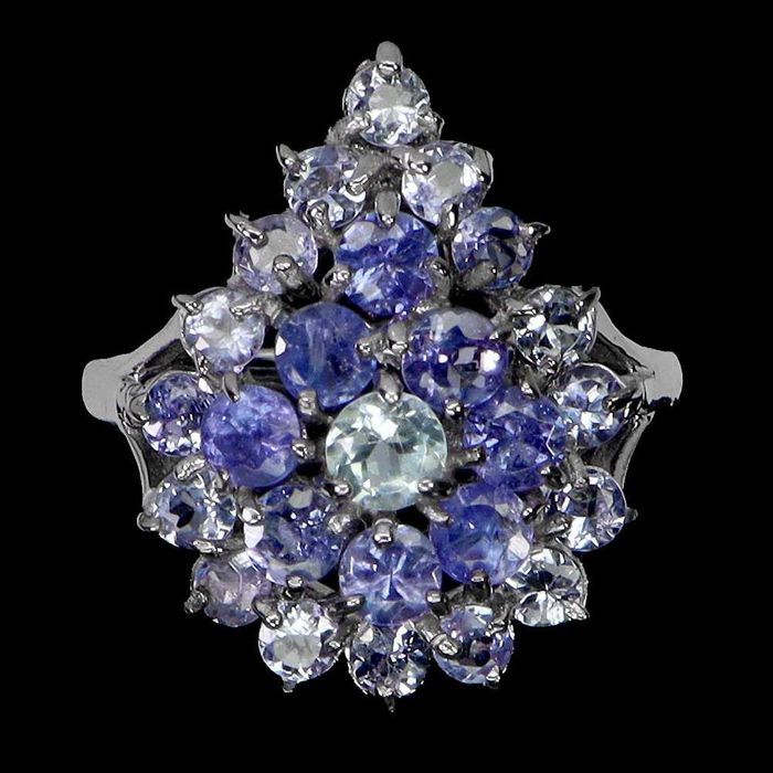 Кольцо из серебра 925 пробы с круглым аквамарином 3,5 мм, 17 размер