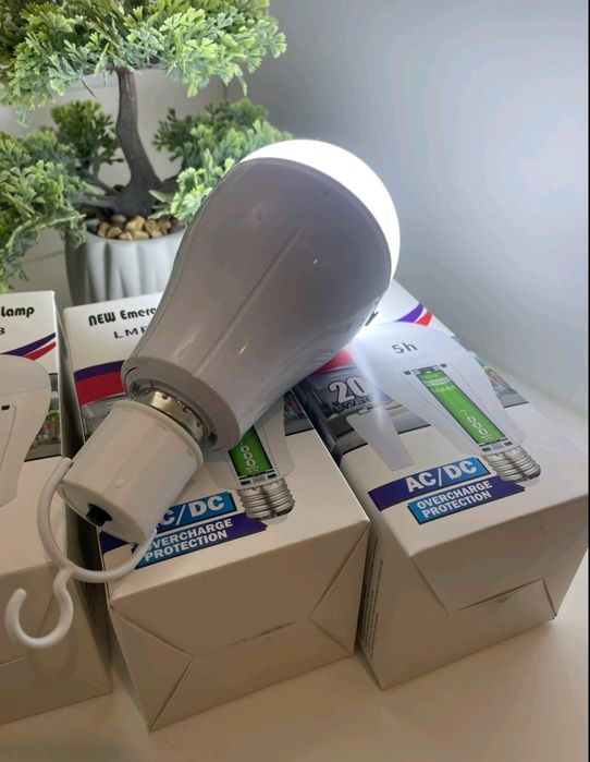 Аккумуляторная лампа LED 20W E27 с 2 аккумуляторами