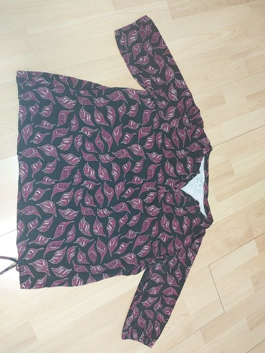 Bluzka damska z wiskozy r 48 50 bordo czerń plus size