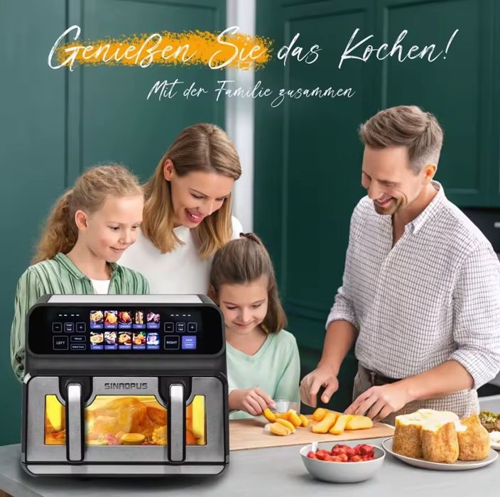 Air fryer 2x4,5 lub 9l elastyczny pojemnik