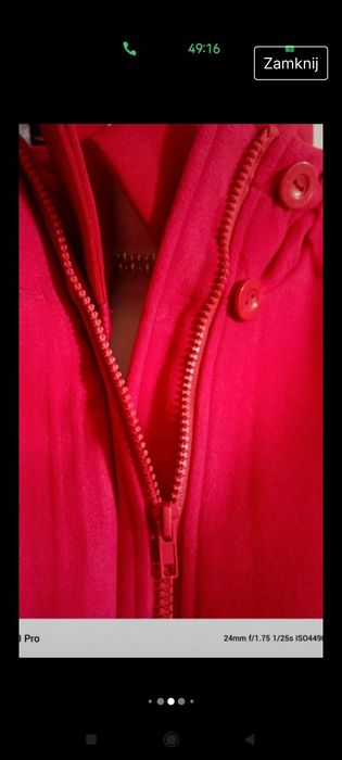 Bpc piękny czerwony, nowy płaszczyk 42