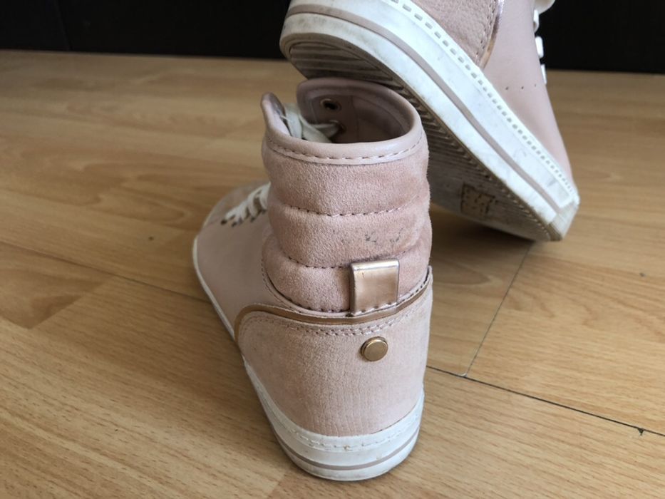 Bershka buty sneakersy sportowe na koturnie róż 38