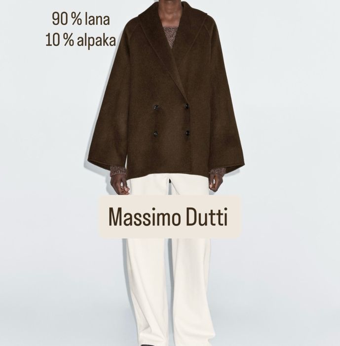 Płaszczyk z naturalnej wełny Massimo Dutti