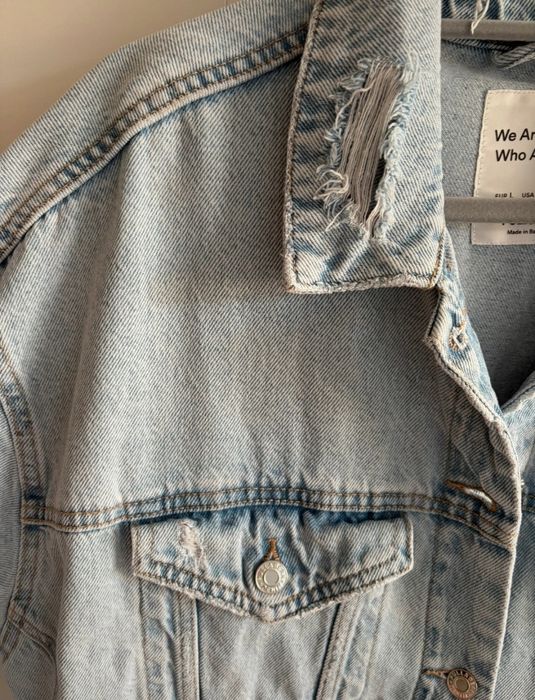 Kurtka dżinsowa przetarcia jeans