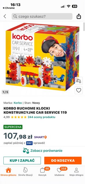 Klocki konstrukcyjne korbo 2 zestawy