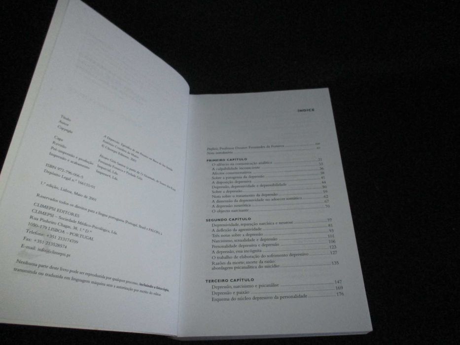 Livro A Depressão António Coimbra de Matos 1ª edição
