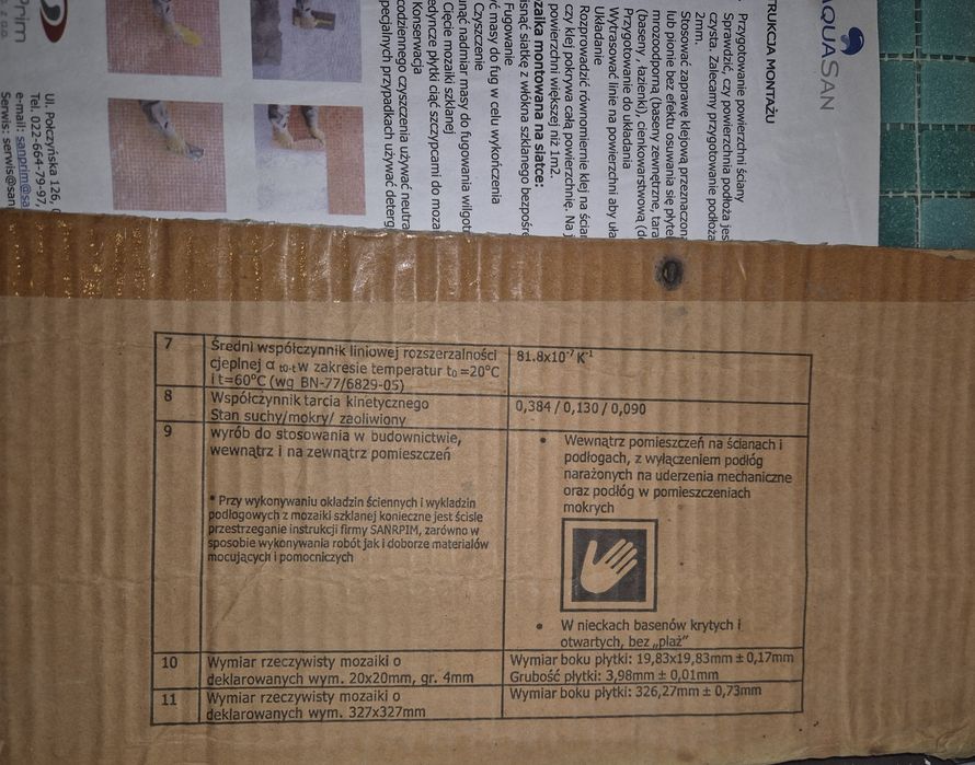 Mozaika szklana łazienkowa/basenowa/balkonowa