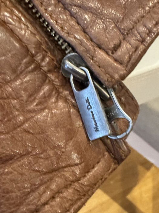 Blusão castanho de cabedal Massimo Dutti