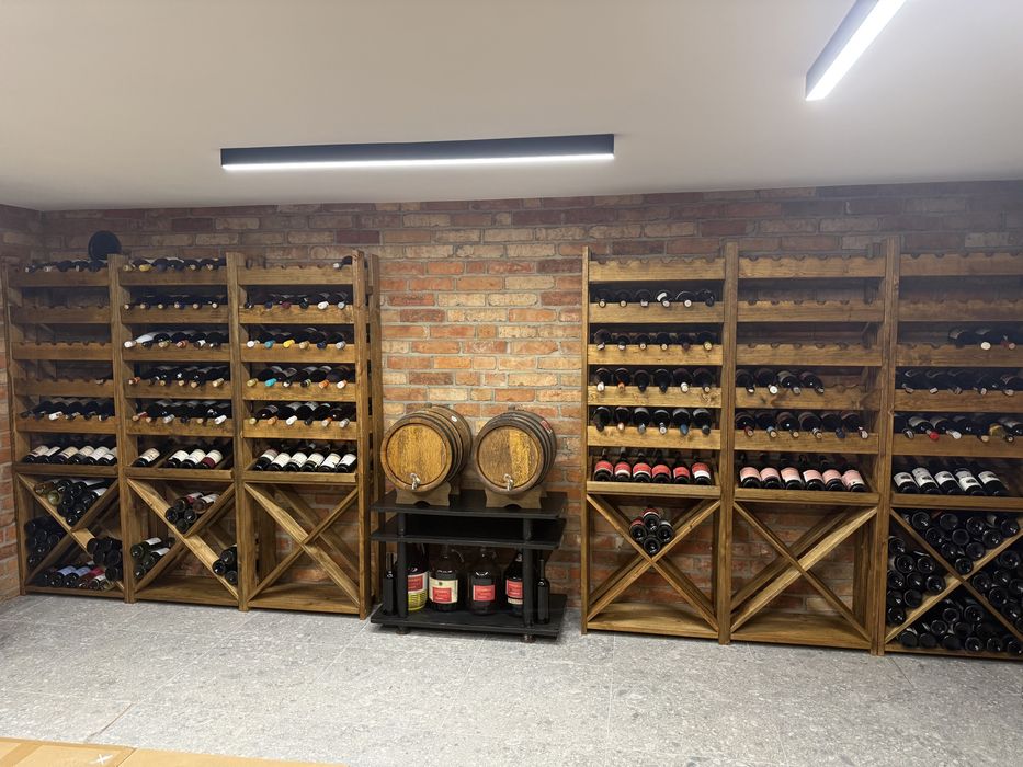 Regał drewniany na wino 180x70x30