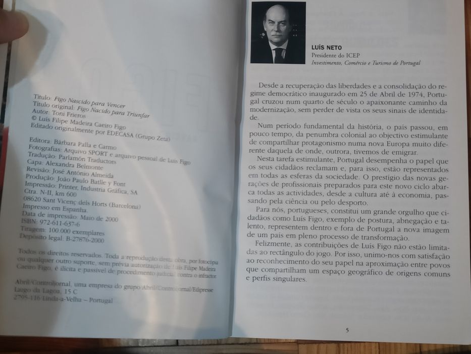 Livro sobre Luís Figo