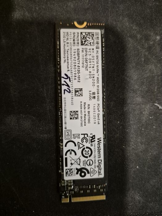 Dysk SSD M2 Nvme 512GB Western Digital