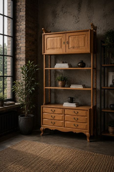 Regał duński vintage | styl Henning Kjærnulf | lite drewno dębowe | Danish Modern