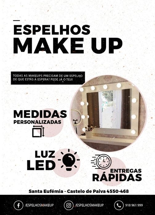 Espelhos de maquilhagem profissionais