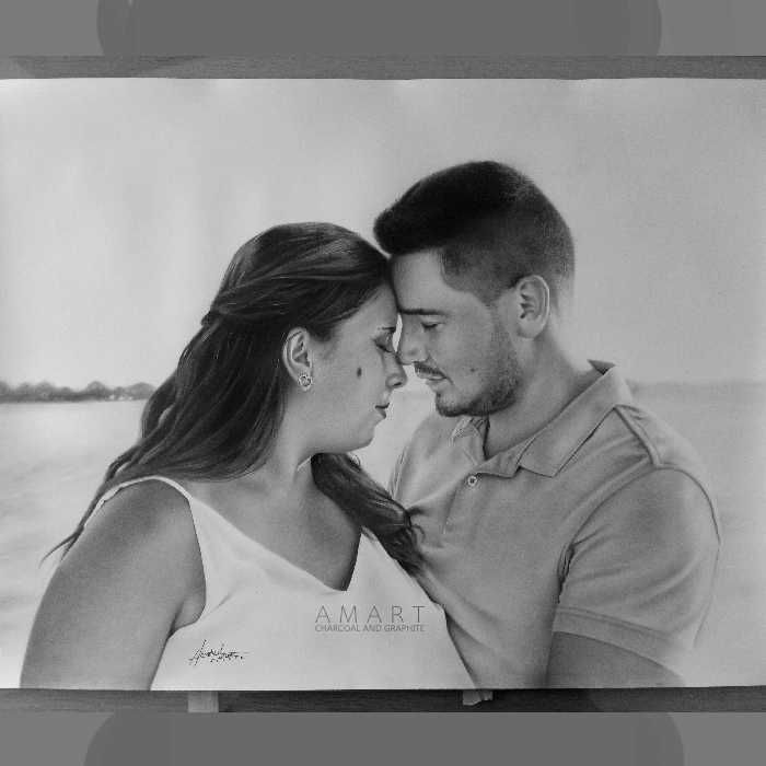 Faço Retratos Desenho a grafite e carvão