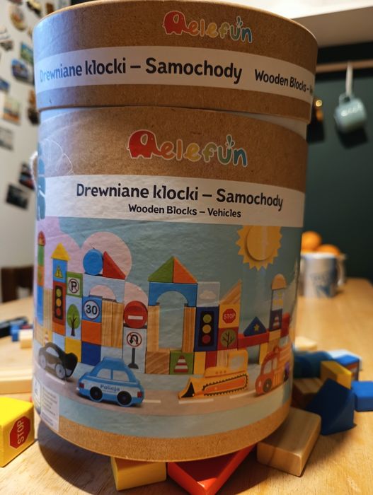 Drewniane klocki samochody