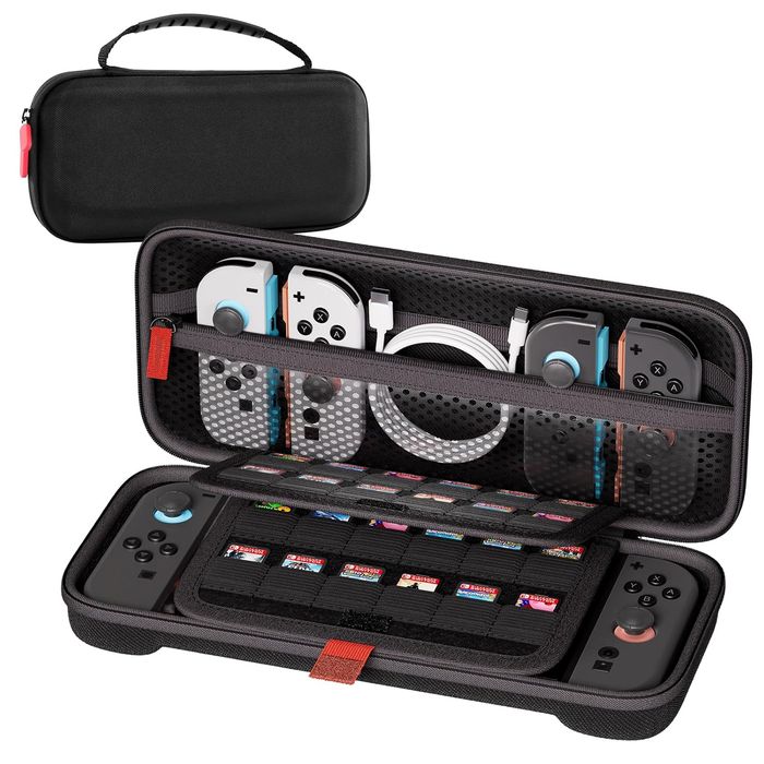 Etui Nintendo Switch 2 - twarde EVA, 24 gry, czarne