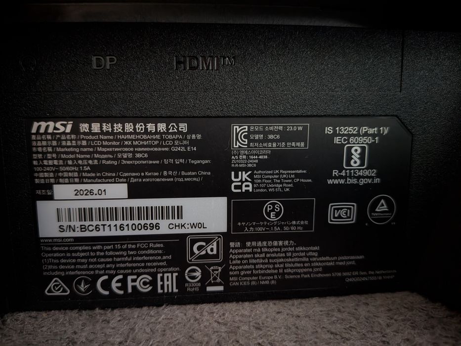Monitor MSI nie używany