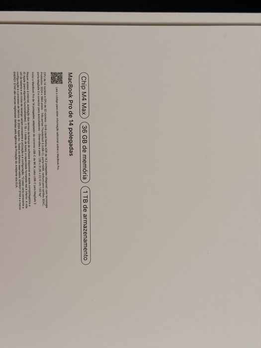 Macbook Pro M4 Max 36gb ram 1tb ssd selado