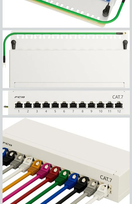 FGB CAT 7 panel krosowy pole rozdzielcze 12 portów, 1HE,