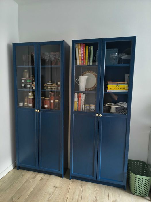 Ikea Billy Oxberg 2 Regały pomalowane na granat