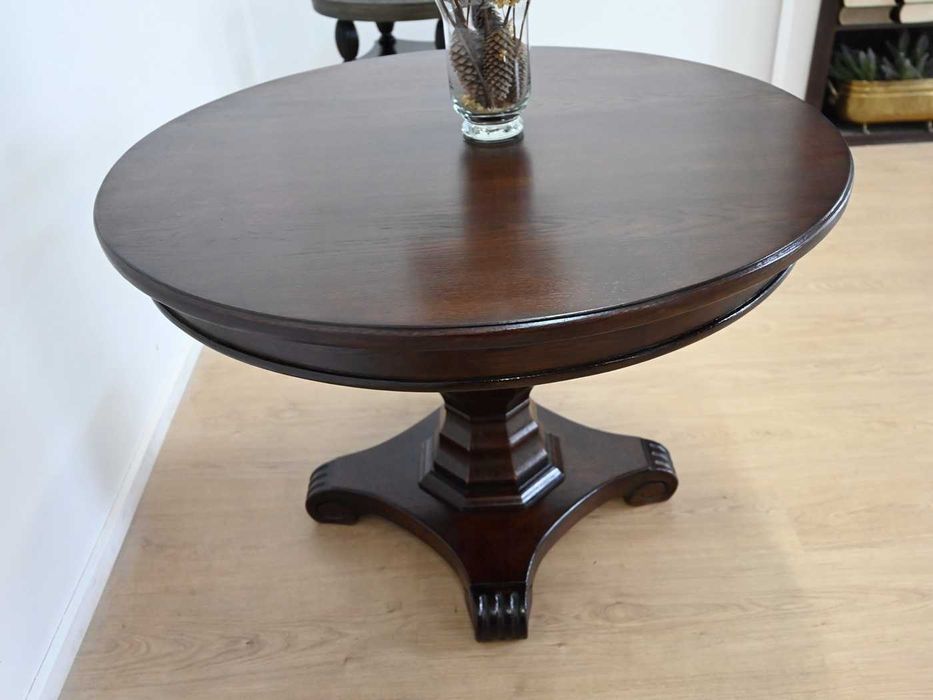 stolik okrągły 100cm toczona noga 120904