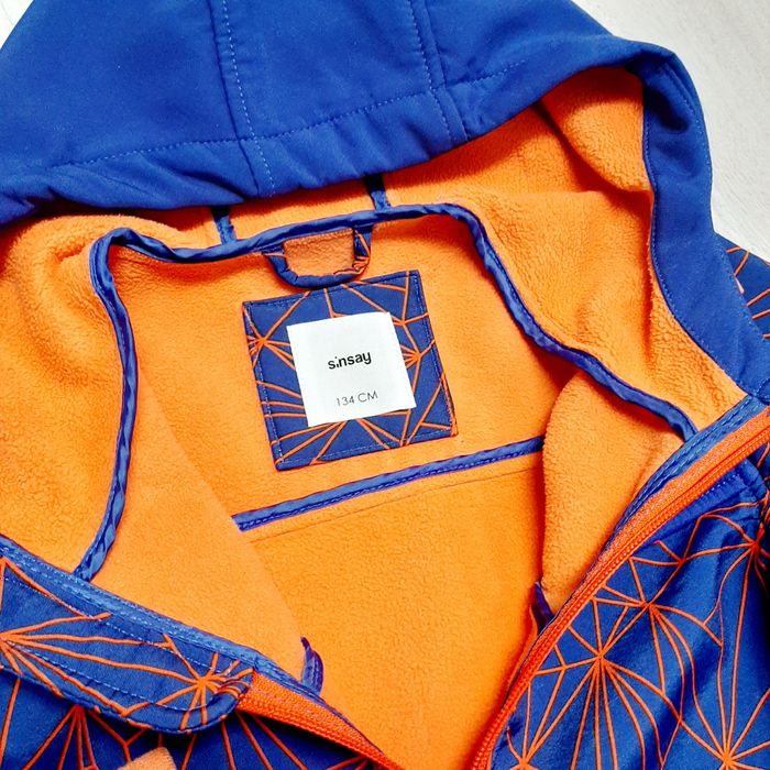 134 kurtka sinsay softshell chaber pomarańczowa chabrowa, fajna,