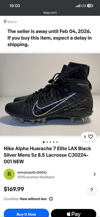 Бутси Nike Alpha Huarache 7 Elite LAX Black