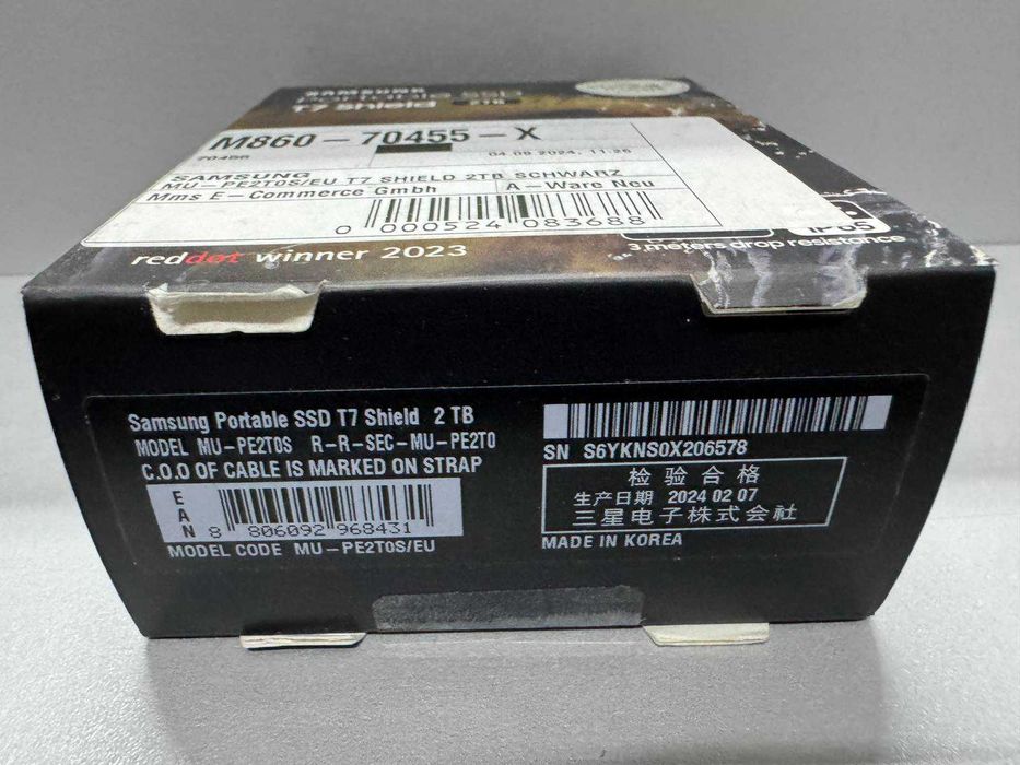 Samsung T7 Shield 2 Tb Black (MU-PE2T0S)  Ssd накопичувач новий !
