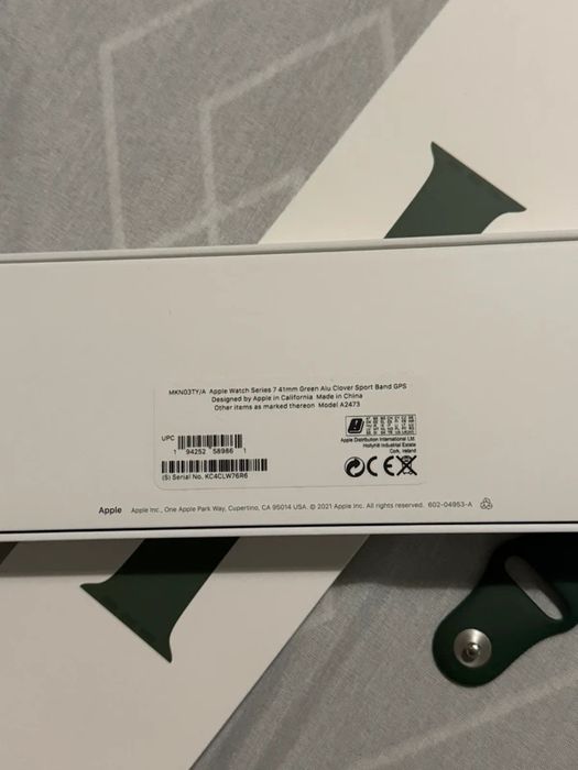 Apple Watch Series 7 GPS 41mm Verde com Caixa e Carregador