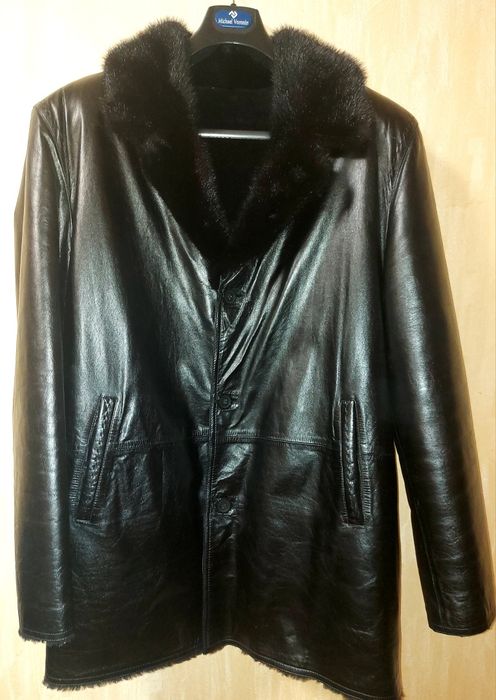 Шикарная зимняя куртка( дублёнка) на меху из натуральной кожи р.XXL