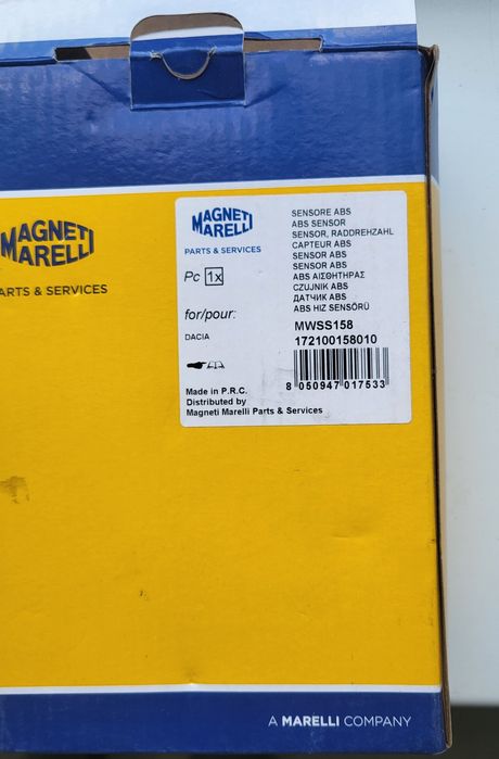 Датчик ABS Dacia Logan Magneti Marelli 172100158010 (479104822R)