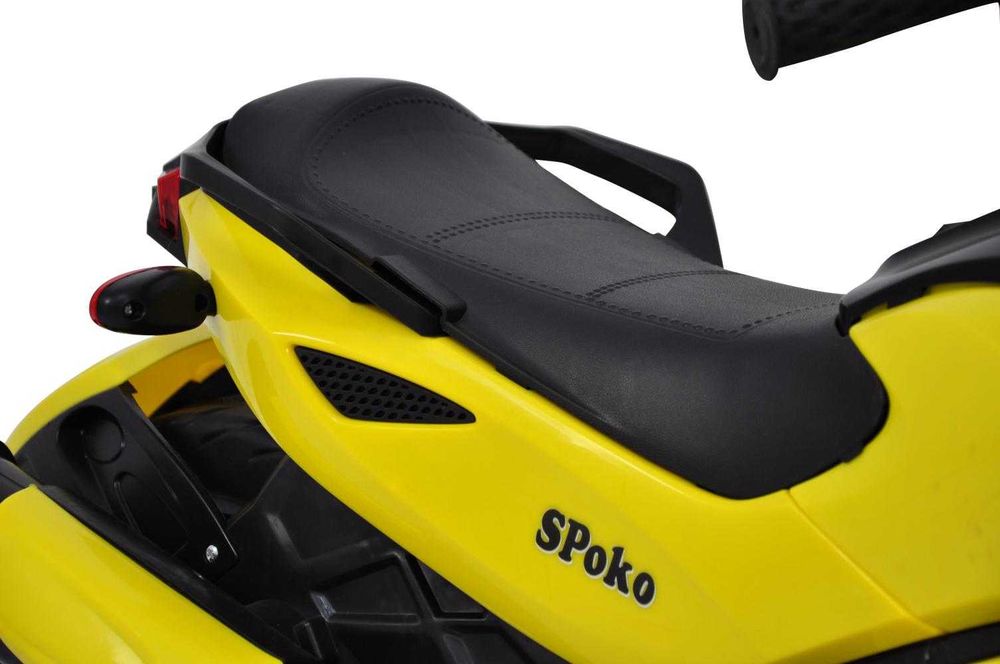 Дитячий електромотоцикл трицикл Spoko SP-610 жовтий трицикл, електромобіль, квадроцикл на акумуляторі 3-х колісний