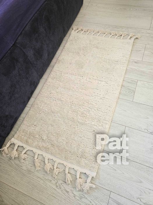 Dywan kremowy dywanik 60x110 kremowy boho z frędzlami miękki