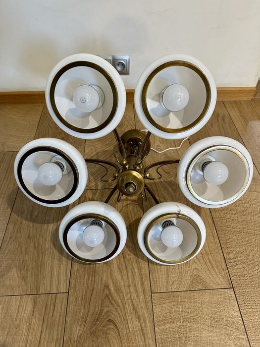 Lampa  do salonu, jadalni, 6 żarówek led,  ozdobna, wisząca, antyk