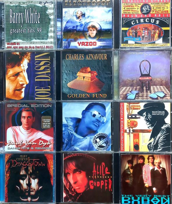CD диски Barry White, Alice Cooper, Joe Dassin, Charles Aznavour и др.