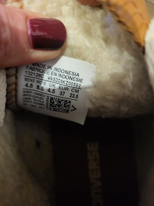 Trampki ocieplane Converse rude 37 skóra