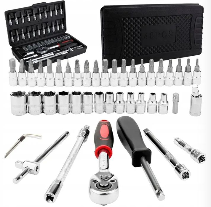 Zestaw kluczy nasadowych 46 elementów