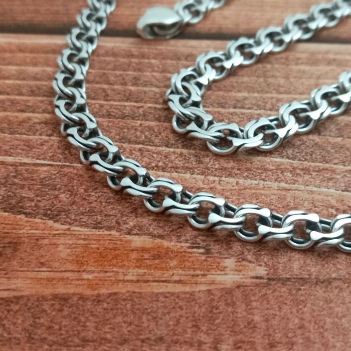 Срібний ланцюжок бісмарк ланцюг на шию чоловічий ланцюжок